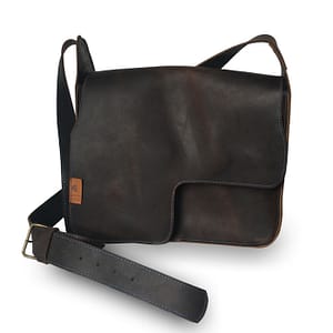 sac en cuir marron de style urbain