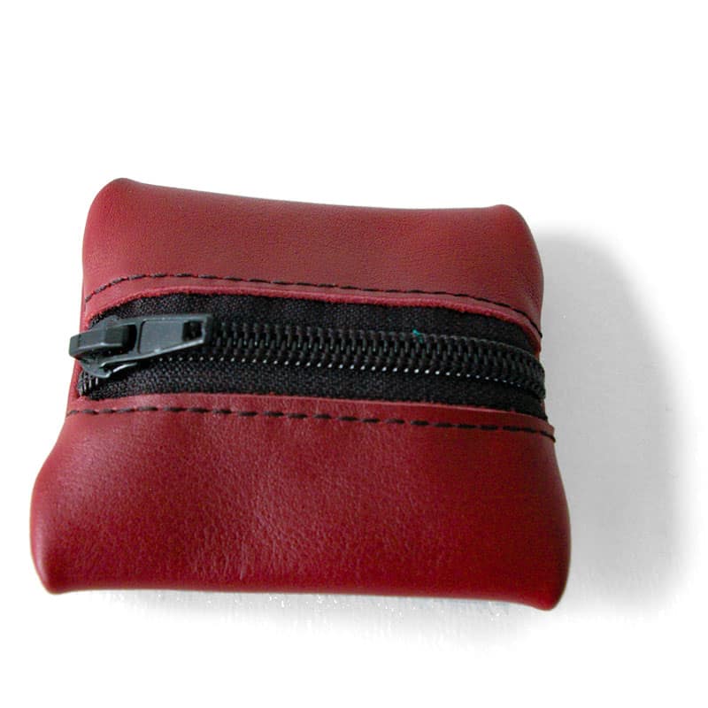 Visuel du porte-monnaie mini-zip bordeau