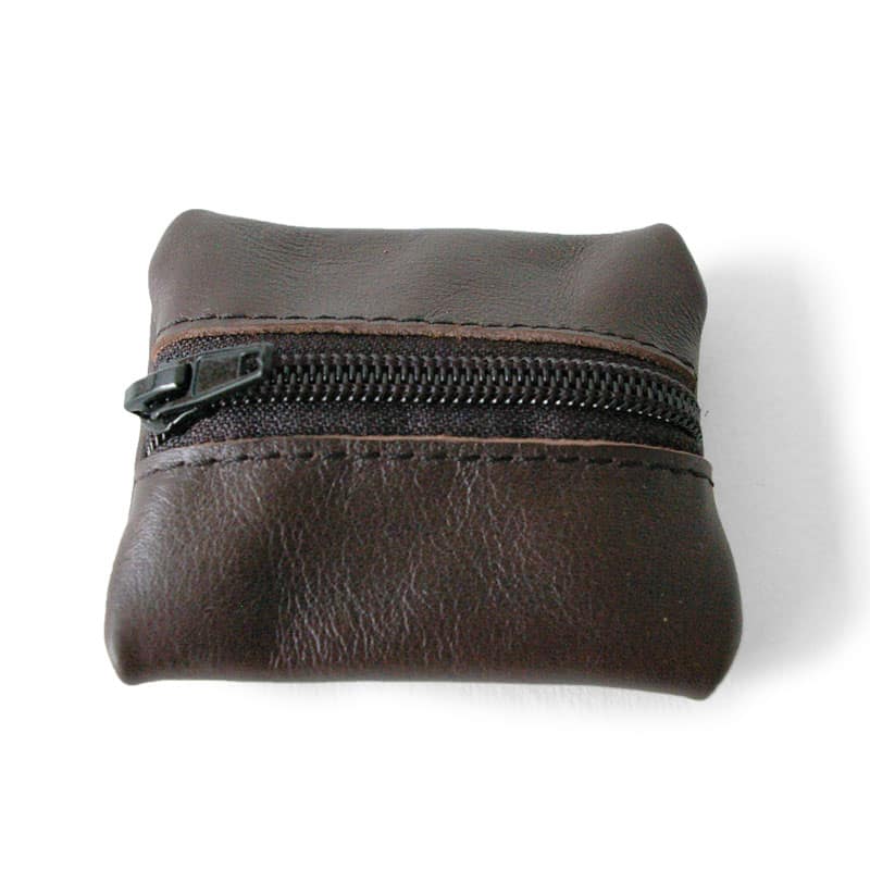 Visuel du porte-monnaie mini-zip marron