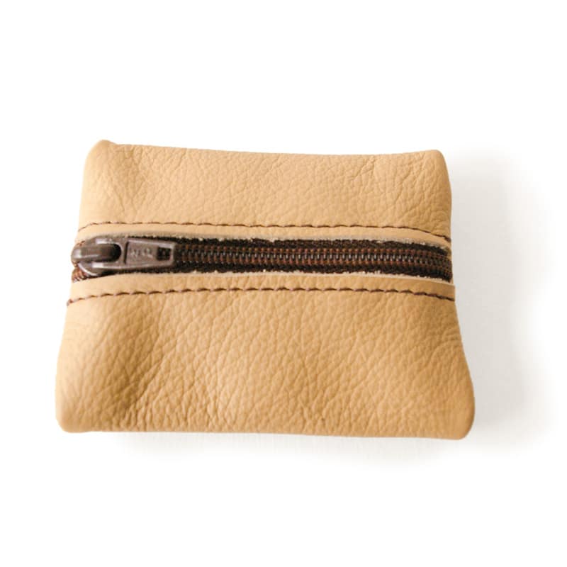 Visuel du porte-monnaie mini-zip beige coquille