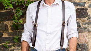 bretelles cuir homme, bretelles cuir artisanales, accessoire cuir homme, bretelles mariage cuir