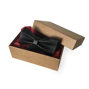 noeud papillon en cuir noir