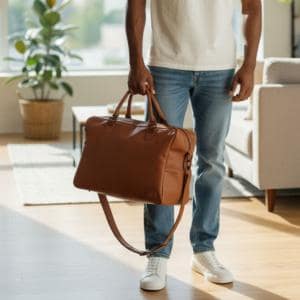 sac business homme en cuir véritable sur mesure