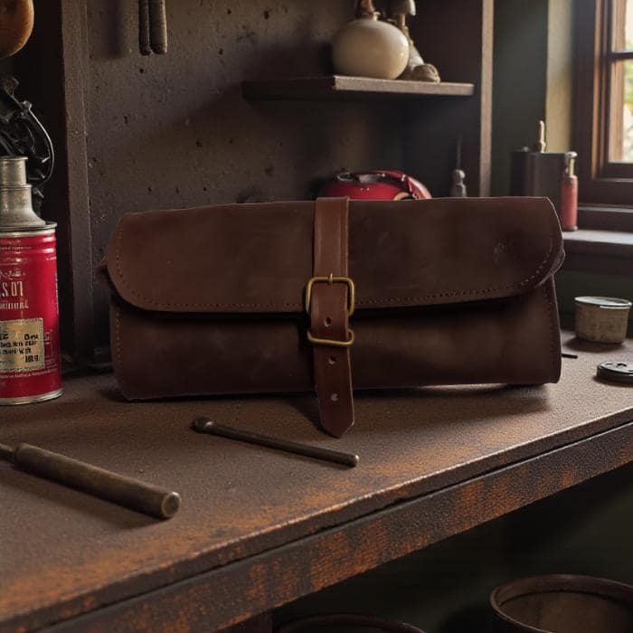 trousse mécanique en cuir fabrication artisanale