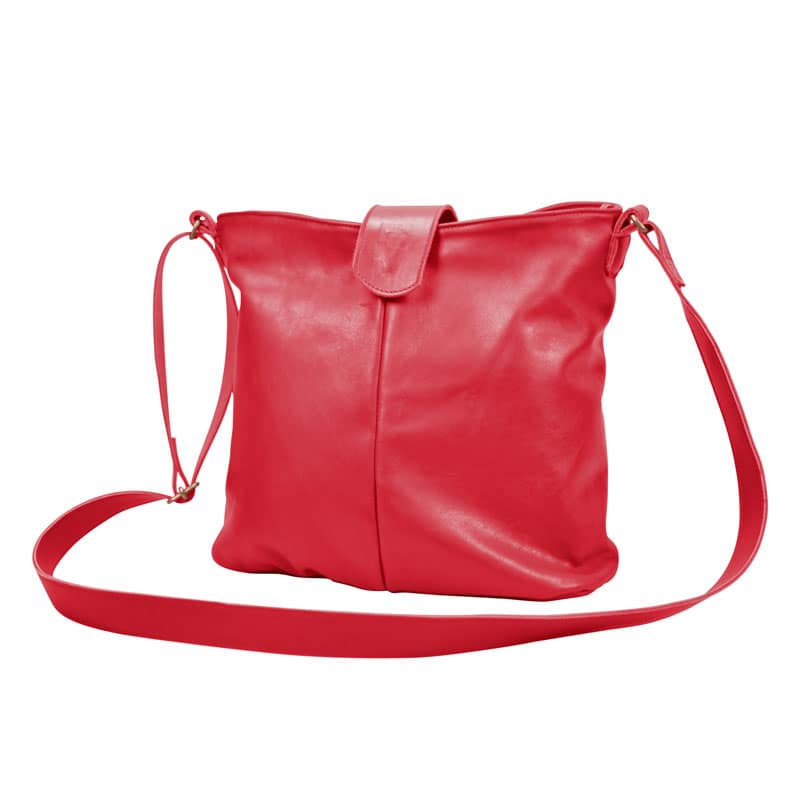 Apercu du sac cuir rouge grenade