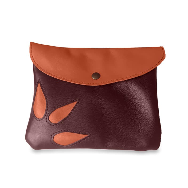 Image du sac pochette magique en cuir marron