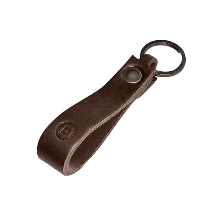 Visuel porte-clé boucle marron brun